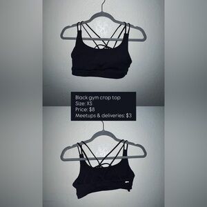 Black Strappy Crop Top